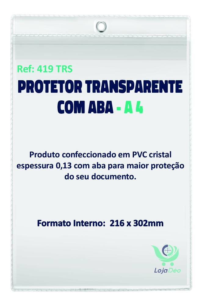Porta documento em PVC transparente com t...