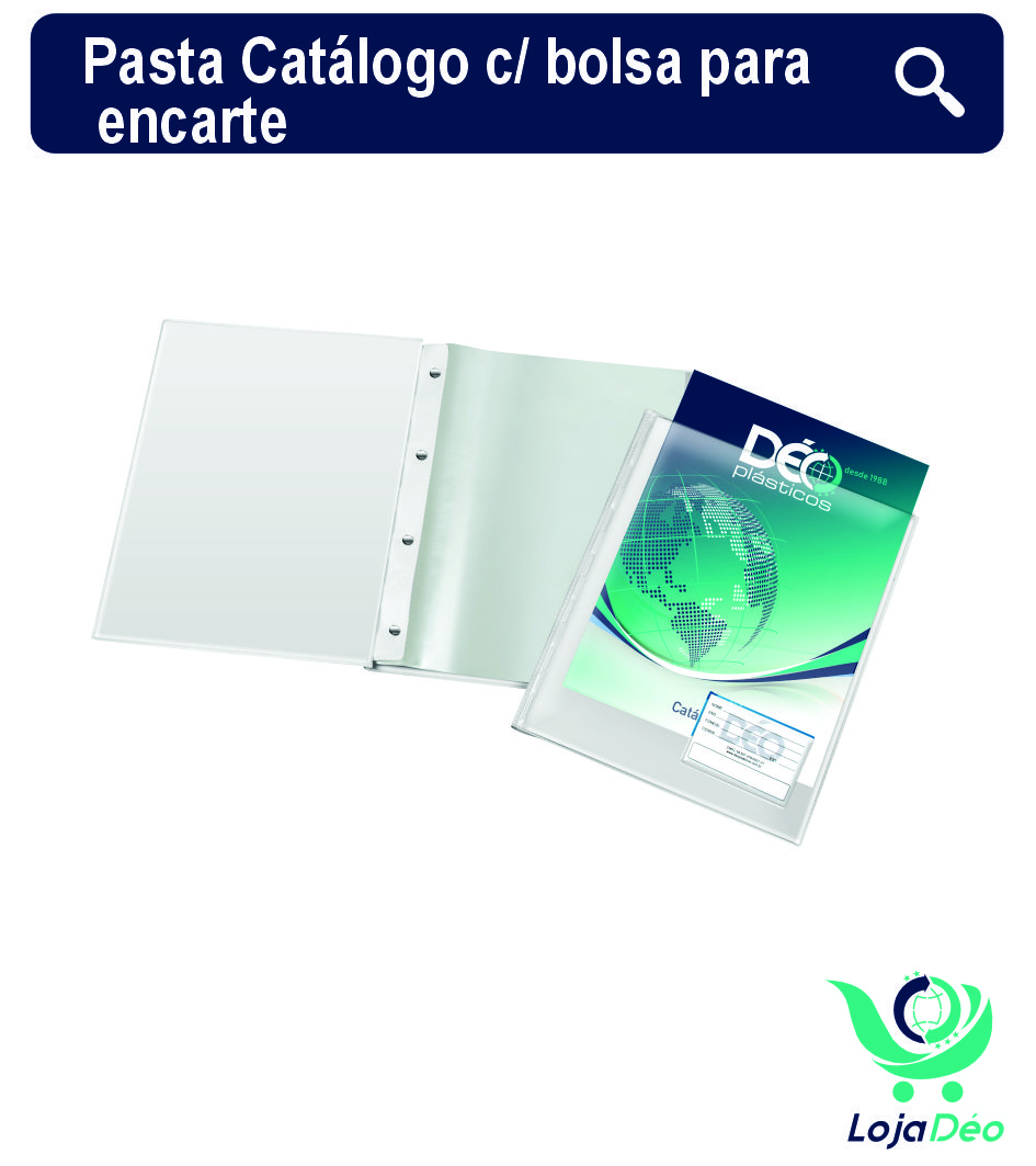 Pasta Catálogo A4 c/ bolsa p/ encarte c/ ...