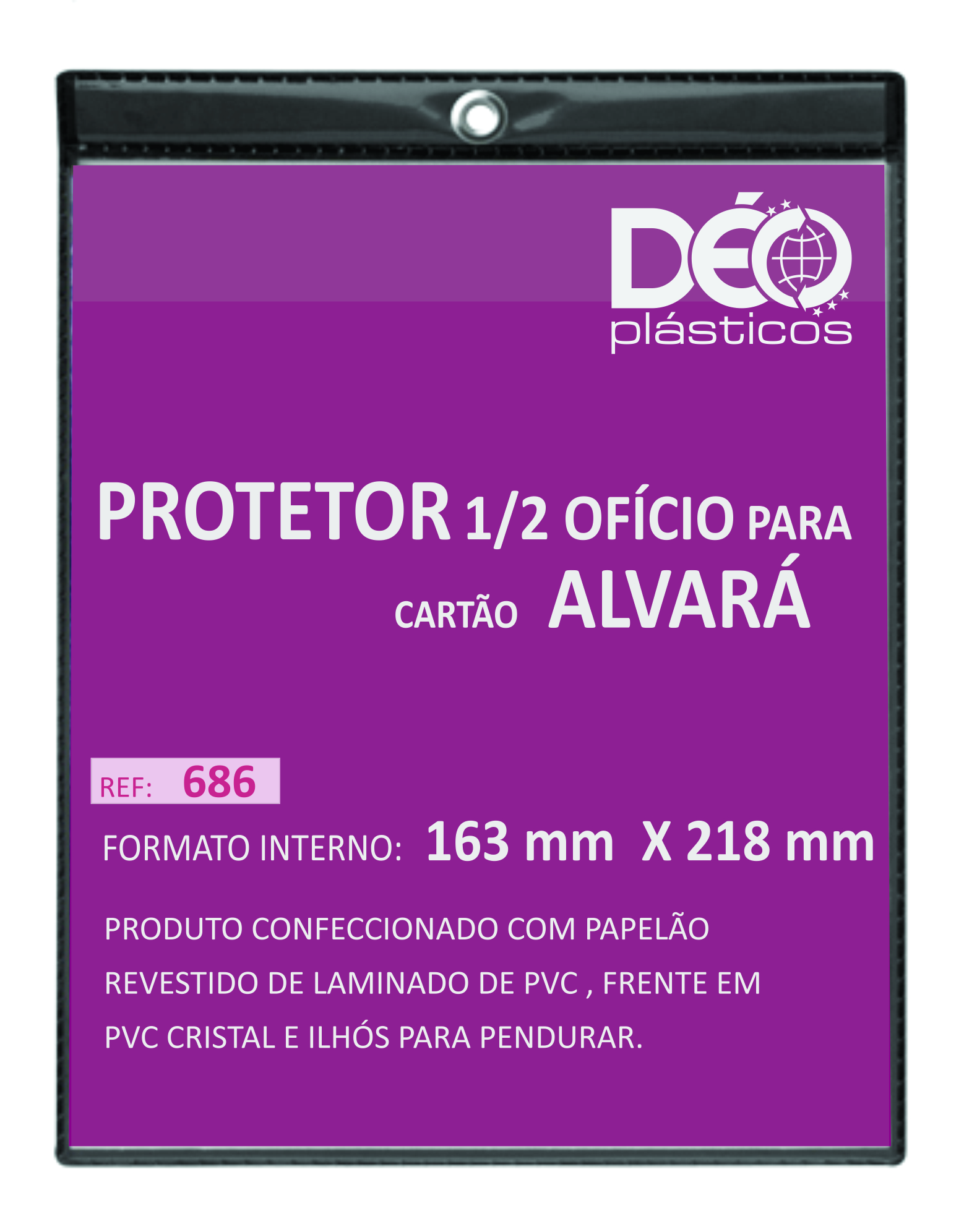 Porta Alvará Vertical em PVC em quadro 16...