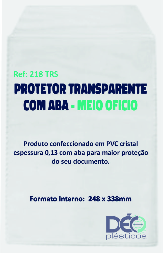 Porta documento 1/2 oficio em PVC transpa...