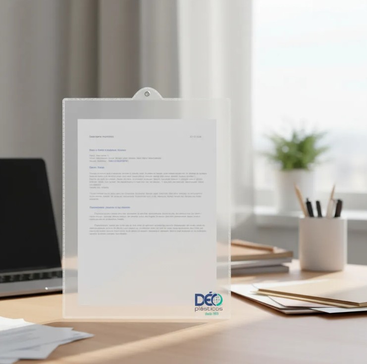 Porta documento em PVC transparente com t...