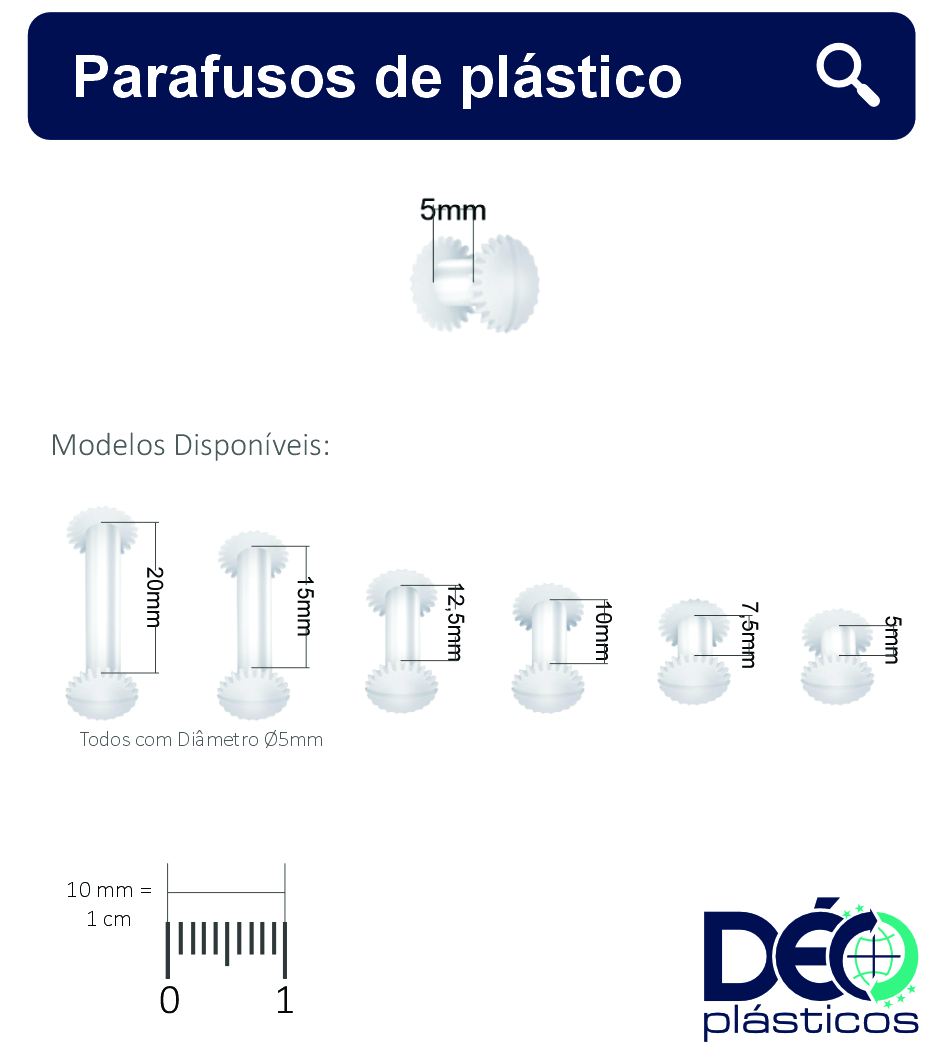 Parafuso De Pástico 05mm - Ref 920