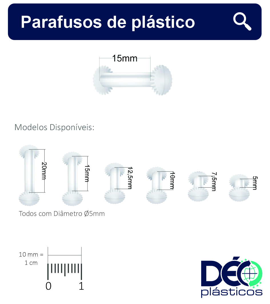 Parafuso De Plástico 15 MM _ Ref 929