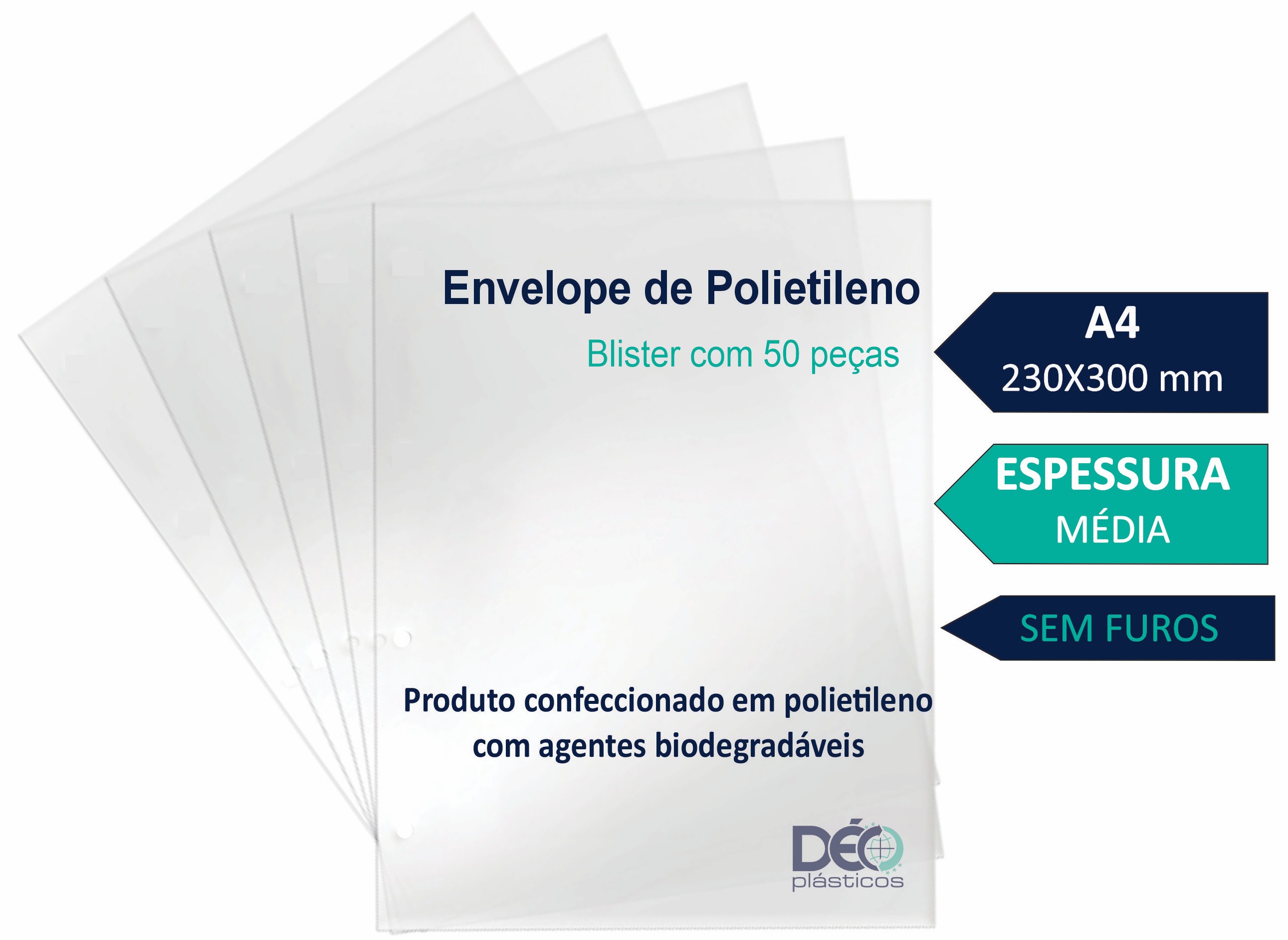 ENVELOPE POLIETILENO A 4 MEDIO COM 4 FURO...