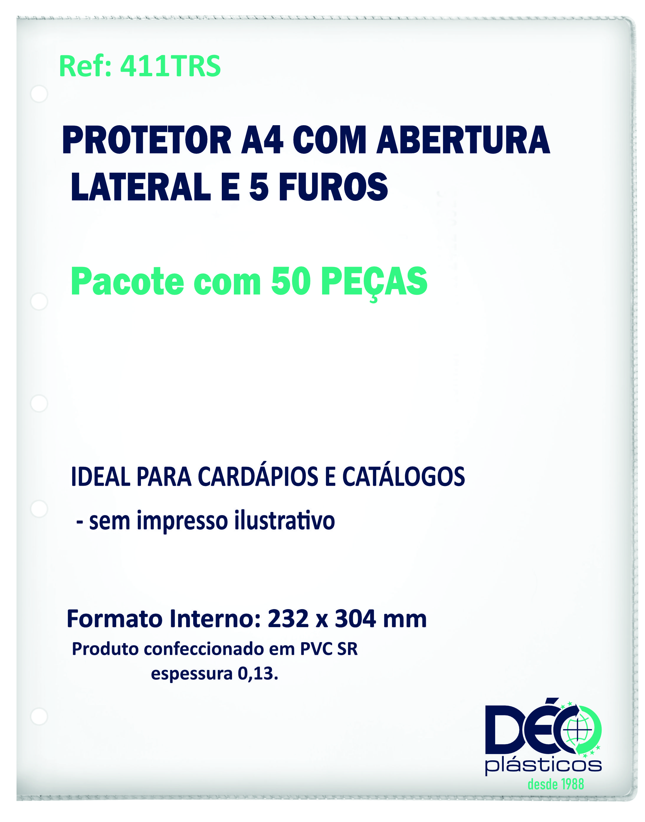 Protetores Transparente A4 em PVC com Abe...